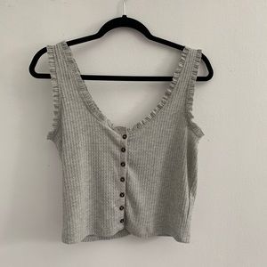 wild fable grey button tank top